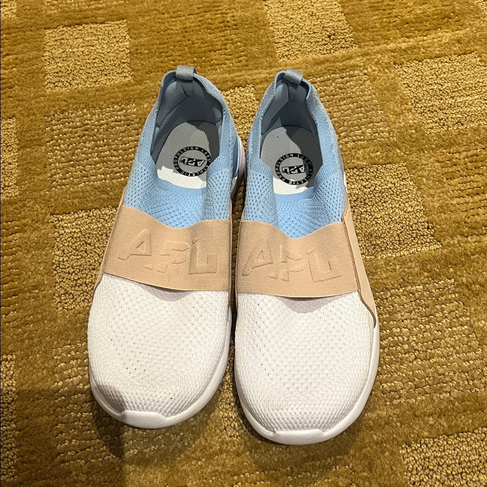 APL Light Blue and White Slip-On Sneakers